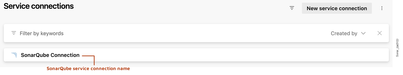 Define your SonarQube connection name when building your Azure pipeline.