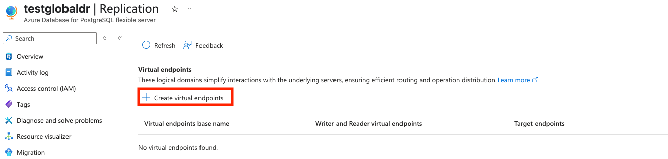 Creating virtual endpoints