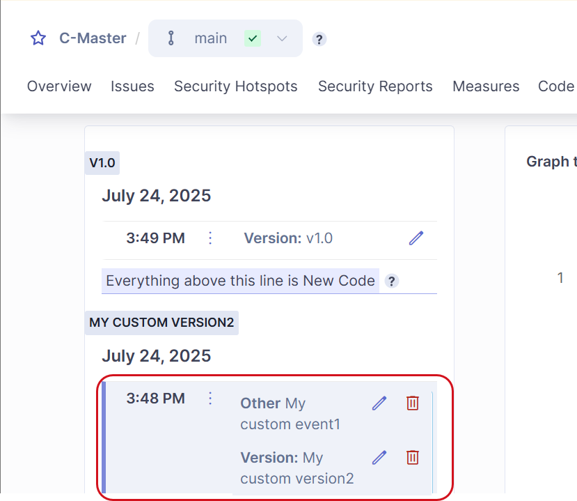 Editing your SonarQube project’s snapshot.