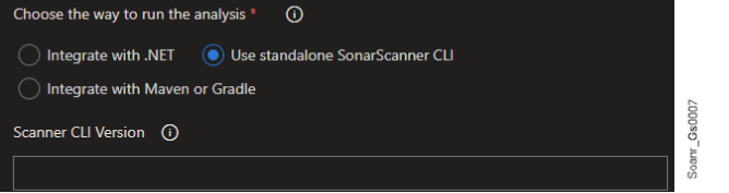 Select Use Standalone SonarScanner CLI for the analysis.