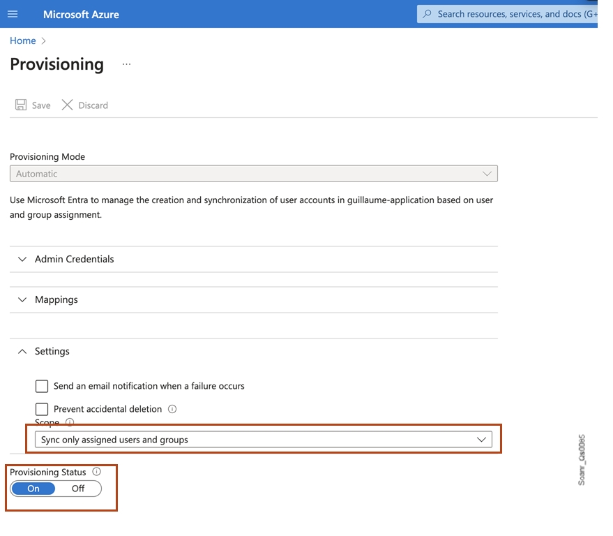 In MS Entra ID, select Sync only assigned users and groups