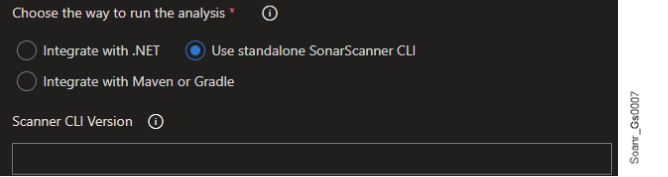 Select Use Standalone SonarScanner CLI for the analysis