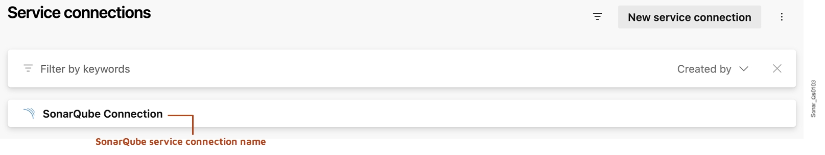 SonarQube connection name