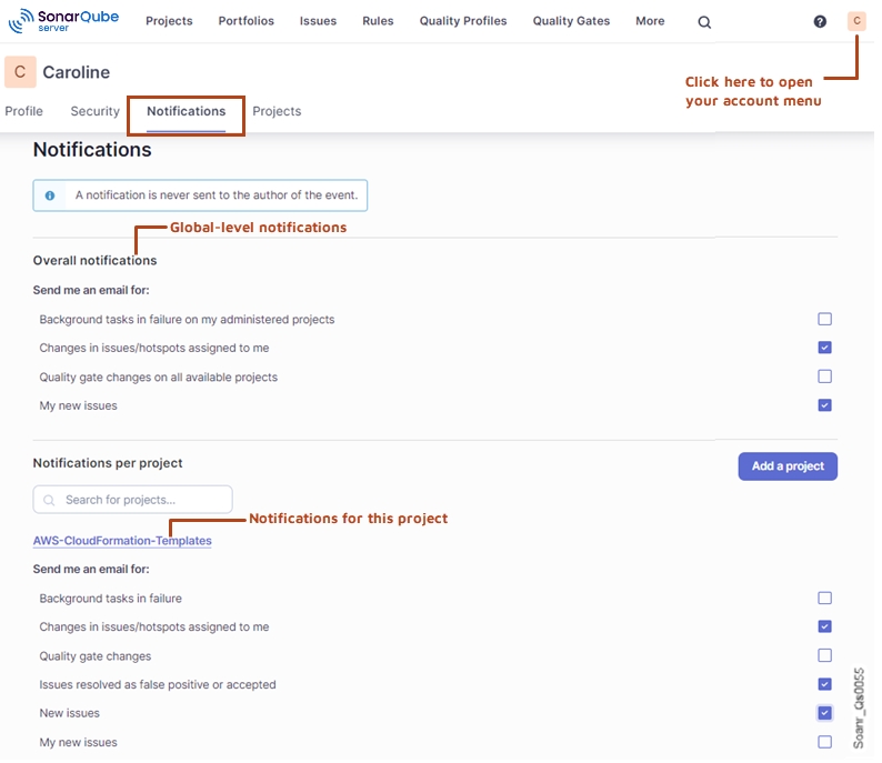 Subscribing to notifications