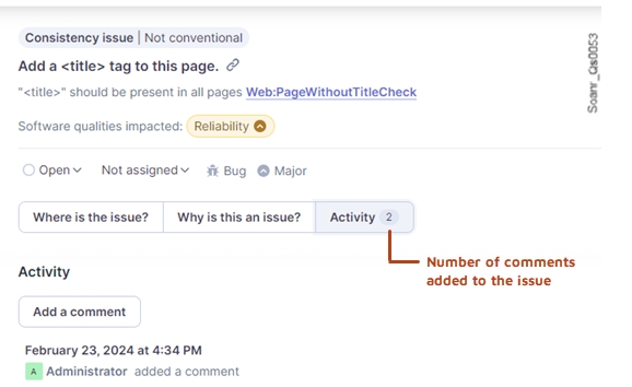 Activity tab