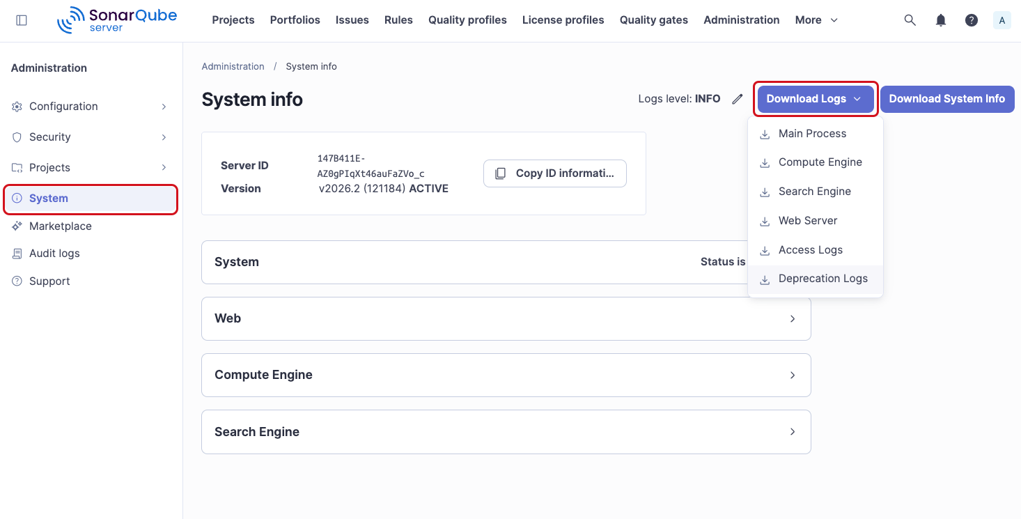 Download logs