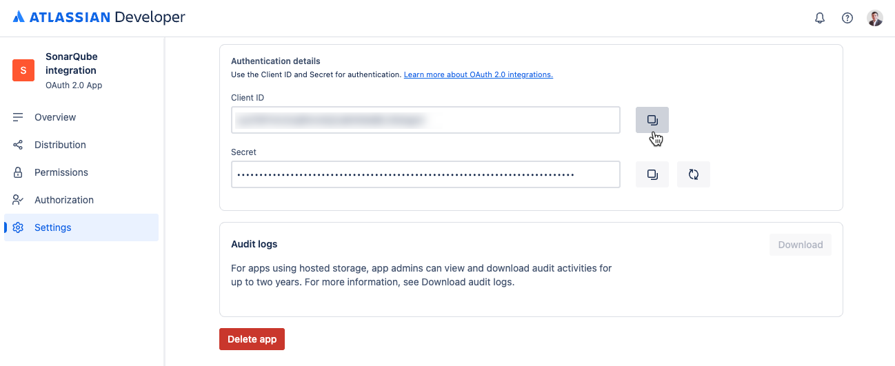 Retrieving your Client ID and Secret