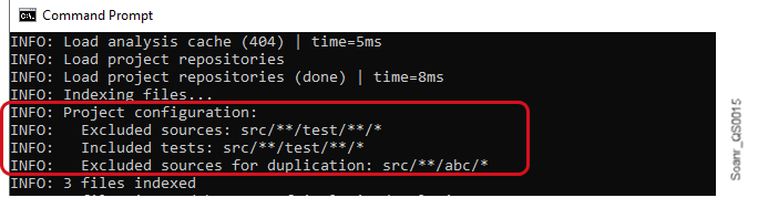Verifying the SonarQube analysis scope properties read by the scanner by checking the analysis debug logs in your terminal.
