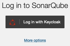 SonarQube login form with Keycloak login button