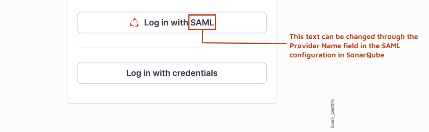 SonarQube Server login form with login button for SAML